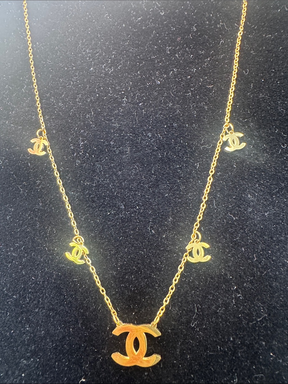 Necklace  Gold Charm Station Necklace